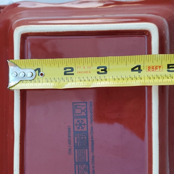 Stoneware small casserole Bakeware 10 x 8 x 2.6 NWOT Oven Microwave Freezer safe - Picture 8 of 11